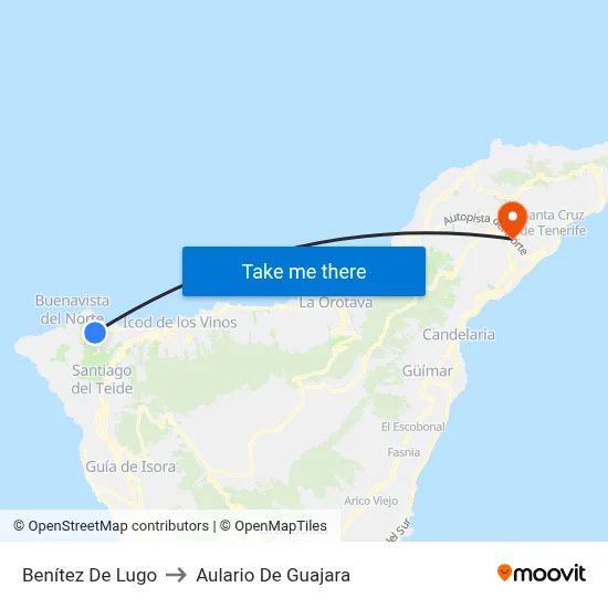 Benítez De Lugo to Aulario De Guajara map