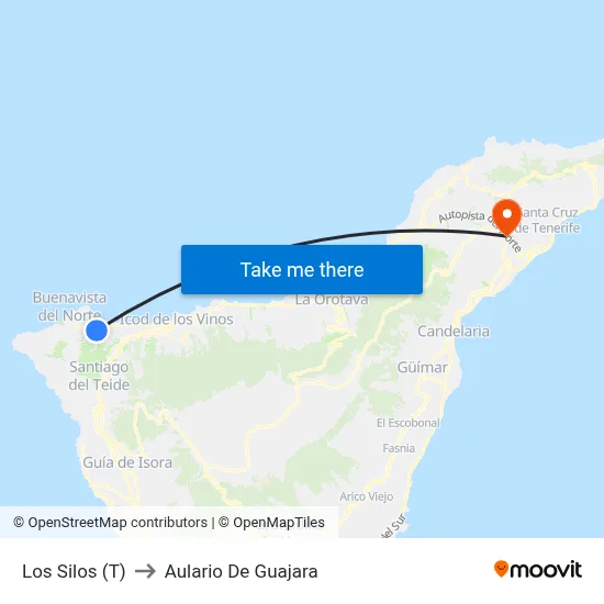 Los Silos (T) to Aulario De Guajara map