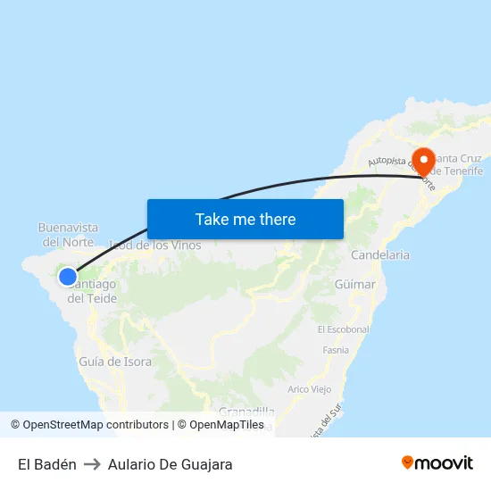 El Badén to Aulario De Guajara map