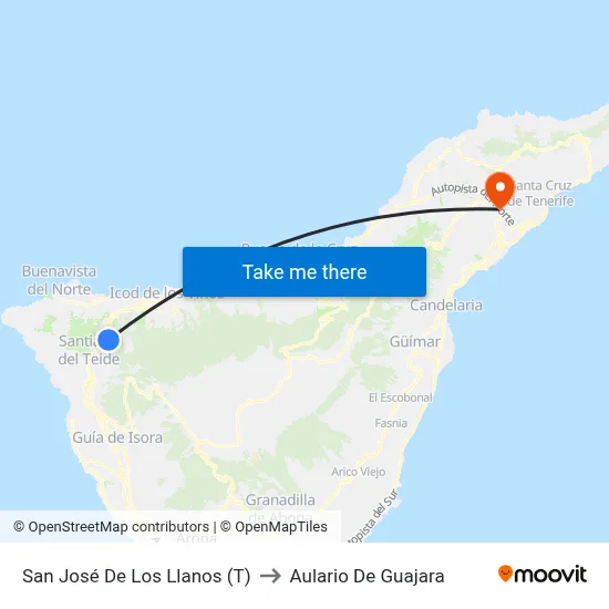 San José De Los Llanos (T) to Aulario De Guajara map