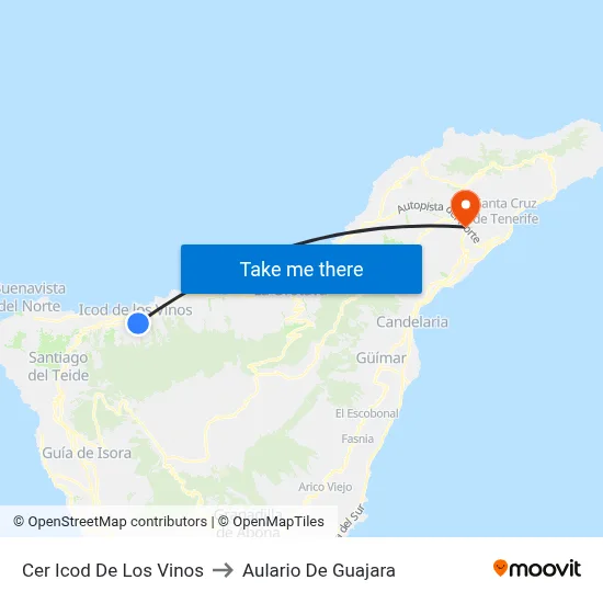 Cer Icod De Los Vinos to Aulario De Guajara map