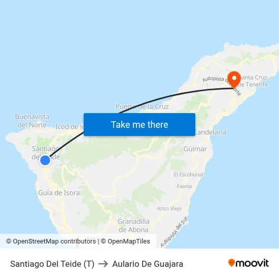 Santiago Del Teide (T) to Aulario De Guajara map