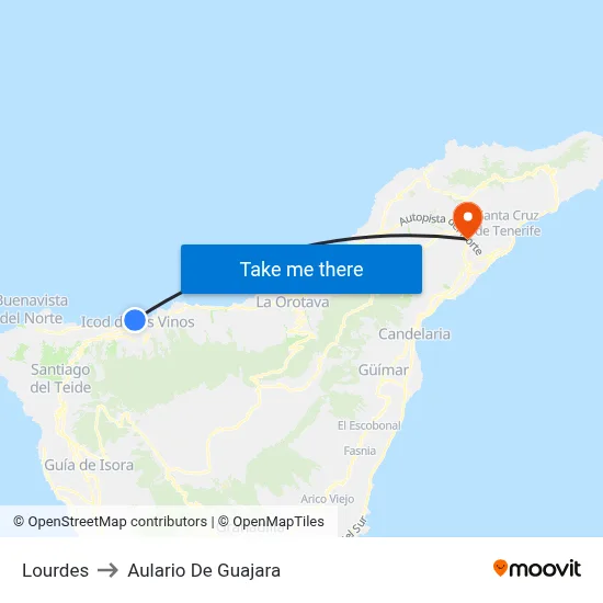 Lourdes to Aulario De Guajara map