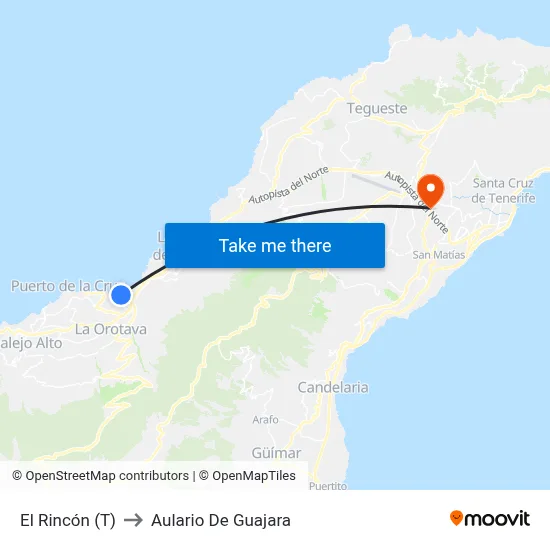 El Rincón (T) to Aulario De Guajara map