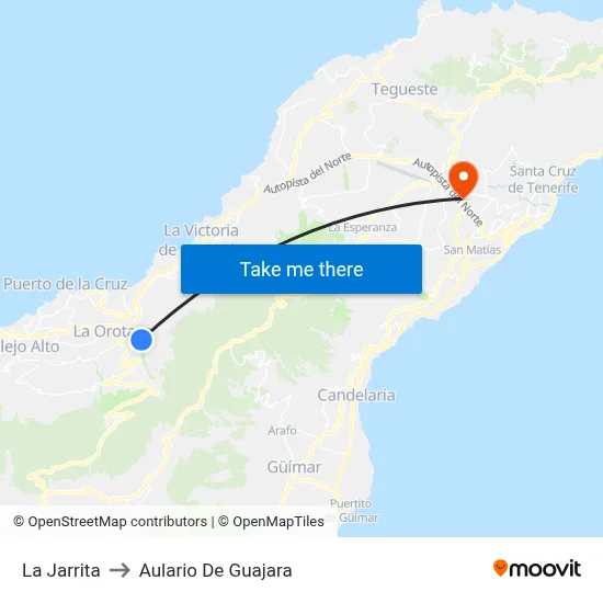 La Jarrita to Aulario De Guajara map