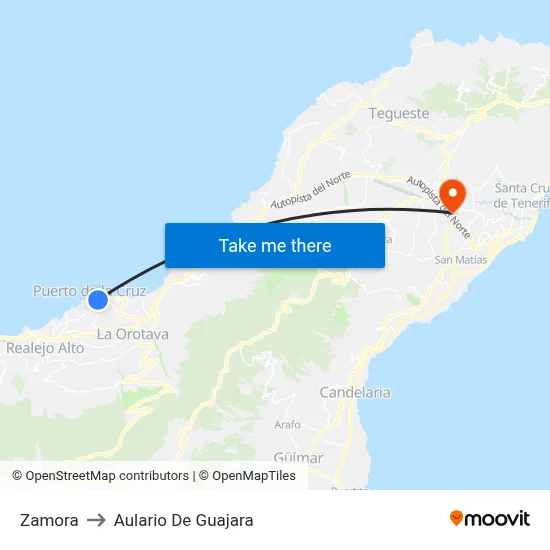 Zamora to Aulario De Guajara map