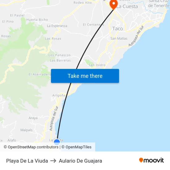 Playa De La Viuda to Aulario De Guajara map