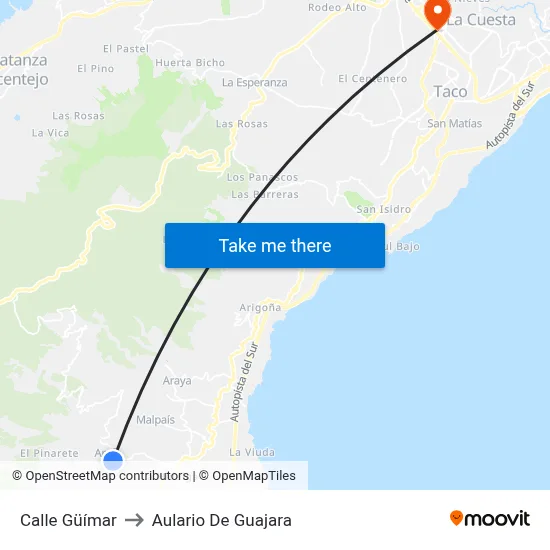 Calle Güímar to Aulario De Guajara map