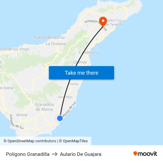 Polígono Granadilla to Aulario De Guajara map