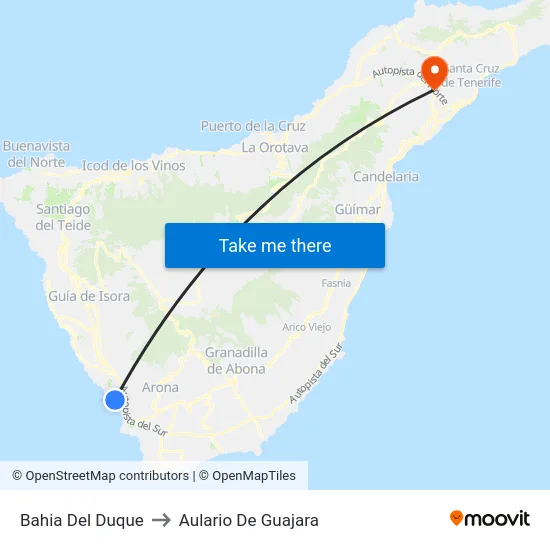 Bahia Del Duque to Aulario De Guajara map