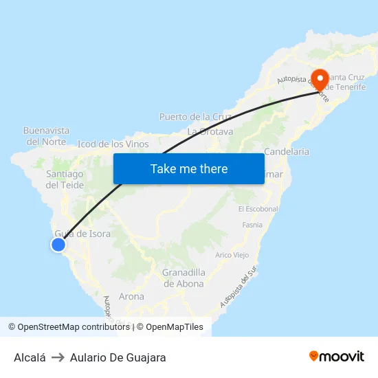 Alcalá to Aulario De Guajara map