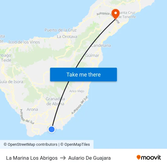 La Marina  Los Abrigos to Aulario De Guajara map