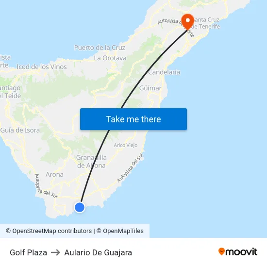 Golf Plaza to Aulario De Guajara map