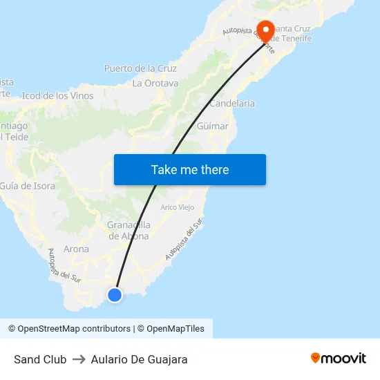 Sand  Club to Aulario De Guajara map