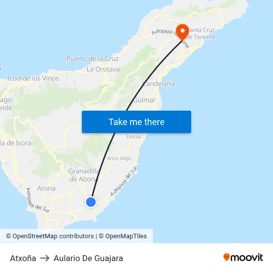 Atxoña to Aulario De Guajara map