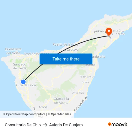 Consultorio De Chio to Aulario De Guajara map