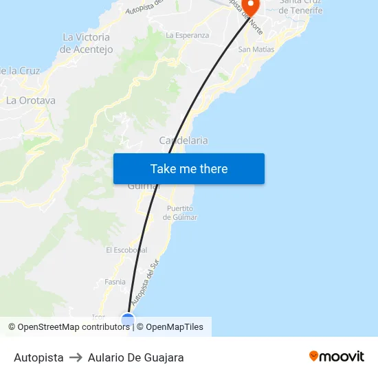 Autopista to Aulario De Guajara map