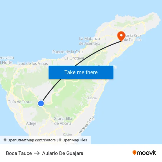 Boca Tauce to Aulario De Guajara map