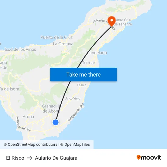 El Risco to Aulario De Guajara map