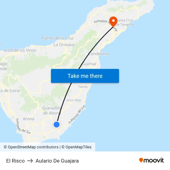 El Risco to Aulario De Guajara map