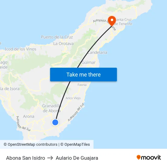 Abona San Isidro to Aulario De Guajara map