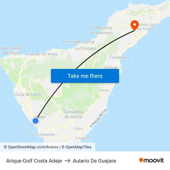 Arique-Golf Costa Adeje to Aulario De Guajara map