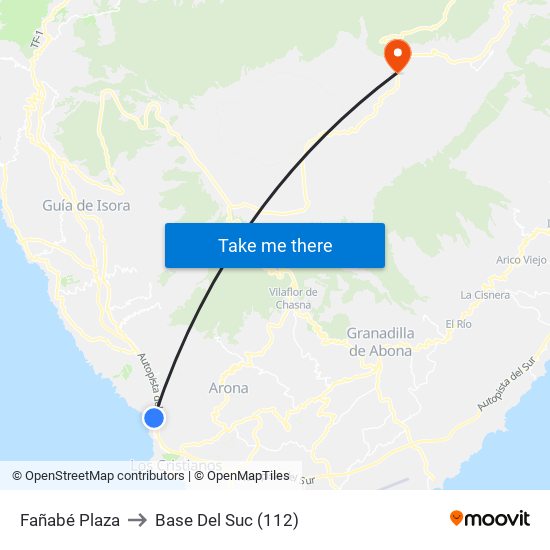 Fañabé Plaza to Base Del Suc (112) map