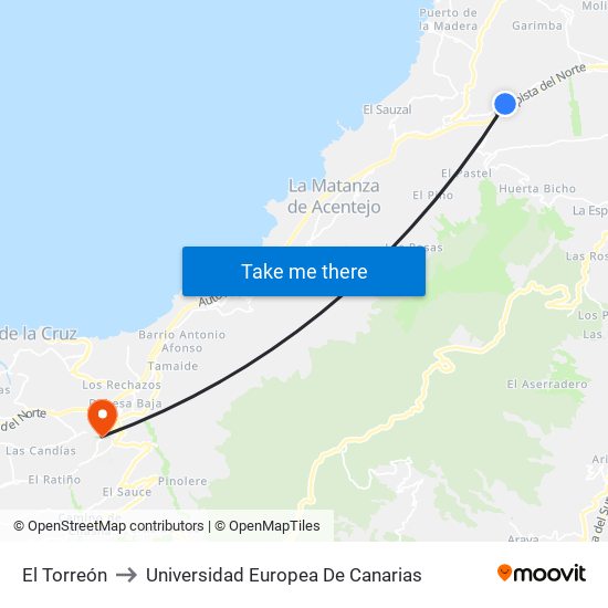 El Torreón to Universidad Europea De Canarias map