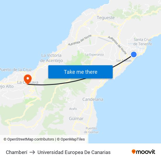 Chamberí to Universidad Europea De Canarias map