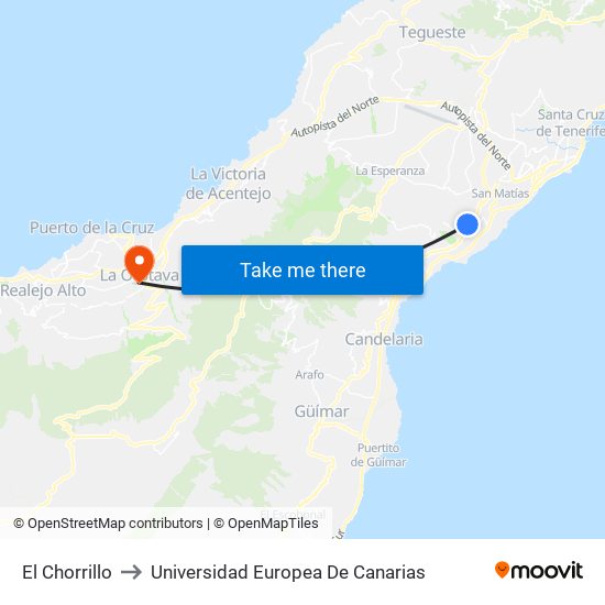 El Chorrillo to Universidad Europea De Canarias map