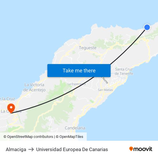 Almaciga to Universidad Europea De Canarias map