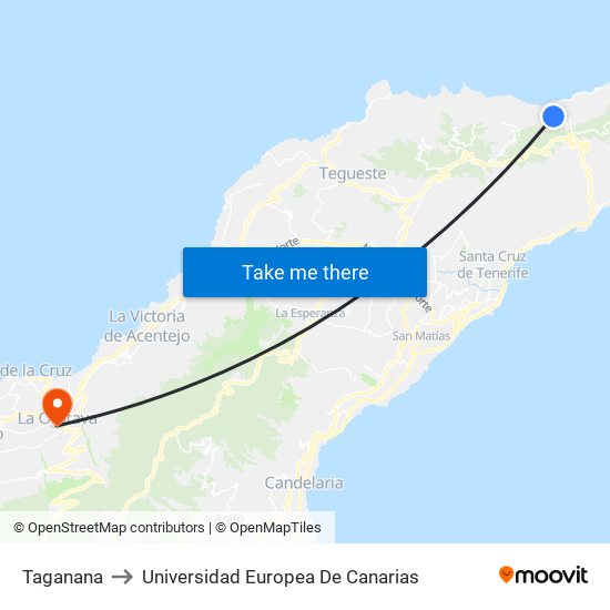 Taganana to Universidad Europea De Canarias map