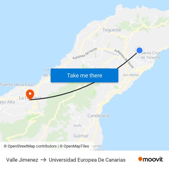 Valle Jimenez to Universidad Europea De Canarias map