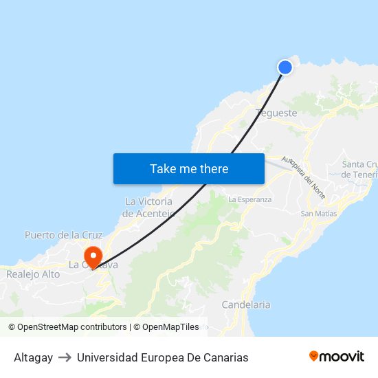 Altagay to Universidad Europea De Canarias map