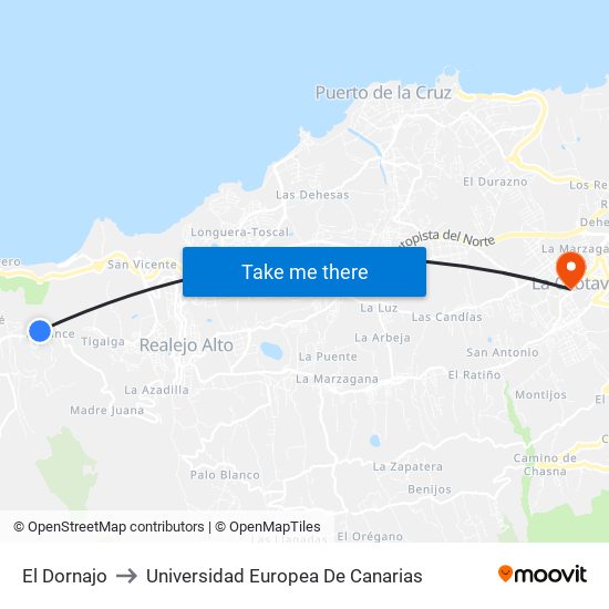 El Dornajo to Universidad Europea De Canarias map