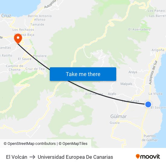 El Volcán to Universidad Europea De Canarias map