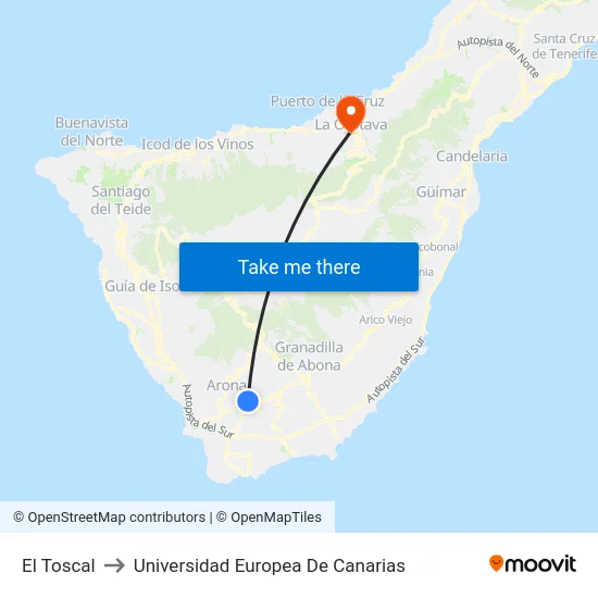 El Toscal to Universidad Europea De Canarias map
