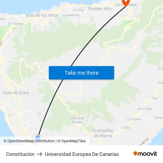 Constitución to Universidad Europea De Canarias map