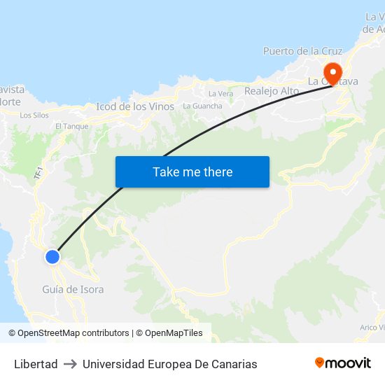 Libertad to Universidad Europea De Canarias map