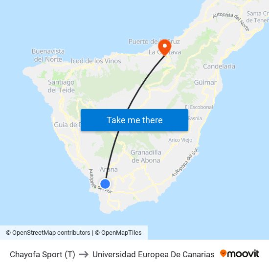 Chayofa Sport (T) to Universidad Europea De Canarias map