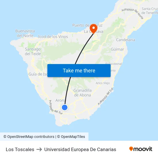 Los Toscales to Universidad Europea De Canarias map