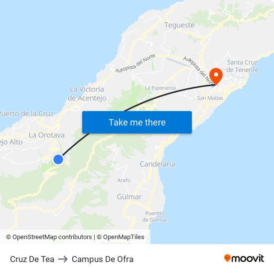 Cruz De Tea to Campus De Ofra map