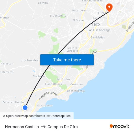 Hermanos Castillo to Campus De Ofra map