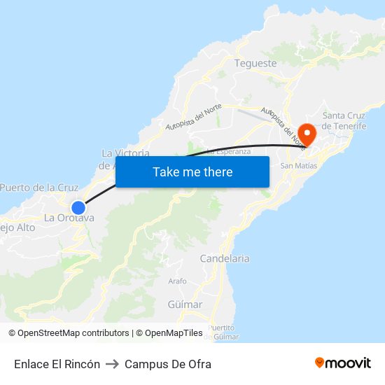 Enlace El Rincón to Campus De Ofra map