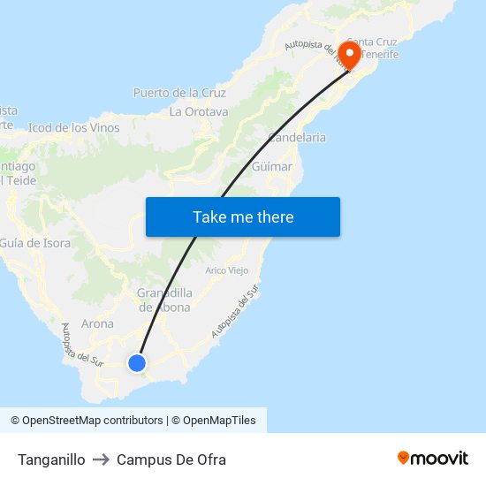 Tanganillo to Campus De Ofra map