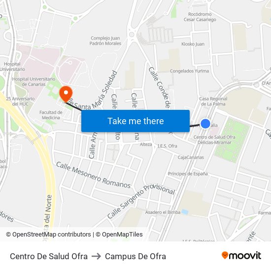 Centro De Salud Ofra to Campus De Ofra map