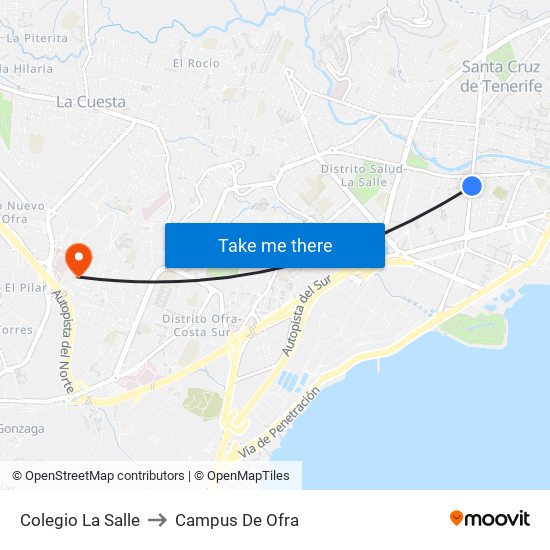 Colegio La Salle to Campus De Ofra map