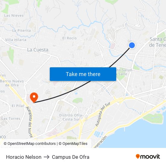 Horacio Nelson to Campus De Ofra map