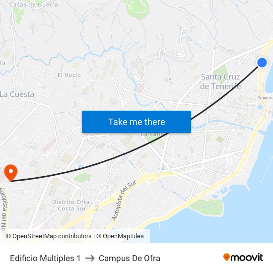 Edificio Multiples 1 to Campus De Ofra map