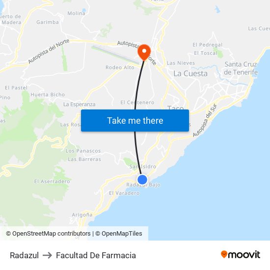 Radazul to Facultad De Farmacia map